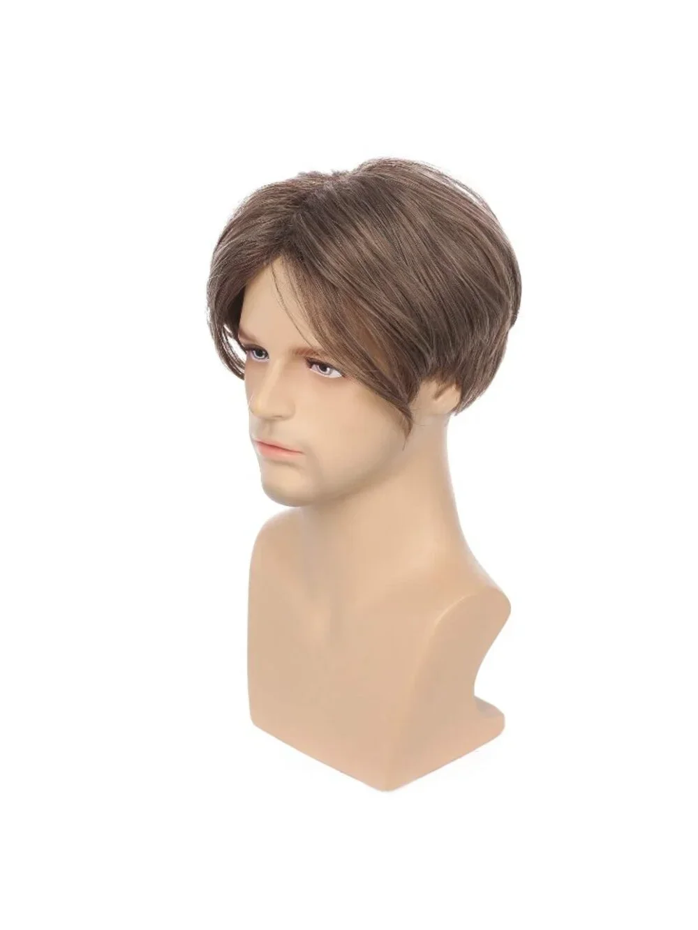 Men's Brown 1 Heat Resistant Synthetic Fiber Long Hair Retro Mullet Wigs